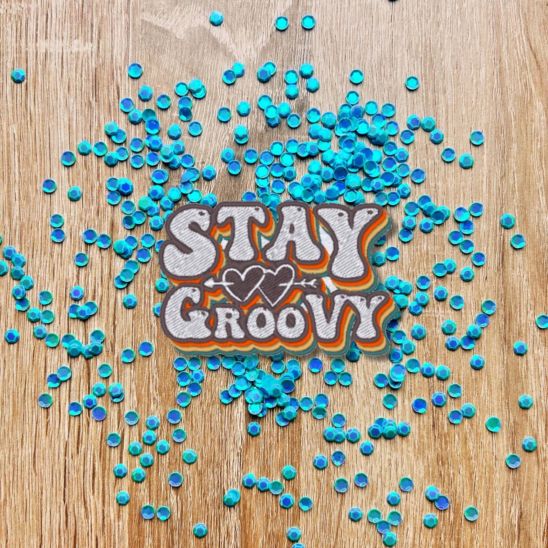 stay Groovy Retro Patch Gestickter 70S Hippie Aufnäher von Stichfee