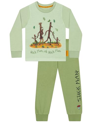 Stick Man Schlafanzug Jungen | Langarm Pyjama Kinder | Grün 3T von Stick Man