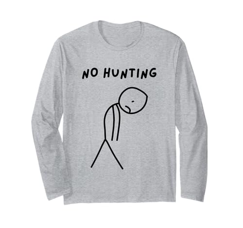 Lustiger trauriger Stick Man No Hunting Langarmshirt von Stick Master
