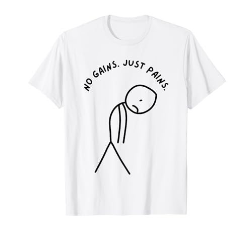 Lustiger trauriger Stick Man ohne Gewinne. Nur Schmerzen. T-Shirt von Stick Master