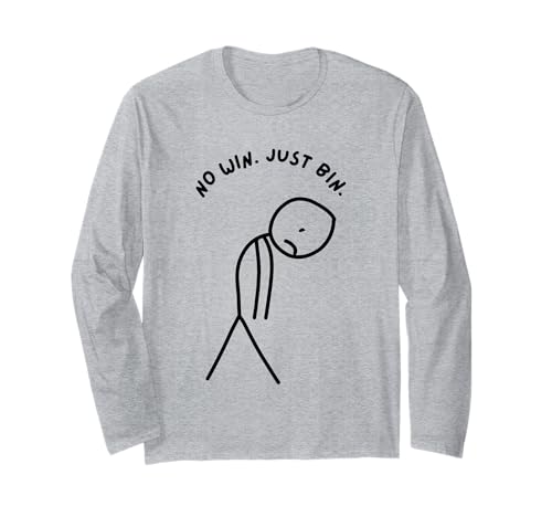 Lustiger trauriger Stick Man ohne Sieg. Einfach Mülleimer. Langarmshirt von Stick Master