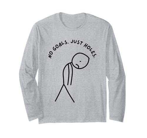 Lustiger trauriger Stick Man ohne Ziele. Nur Löcher. Langarmshirt von Stick Master