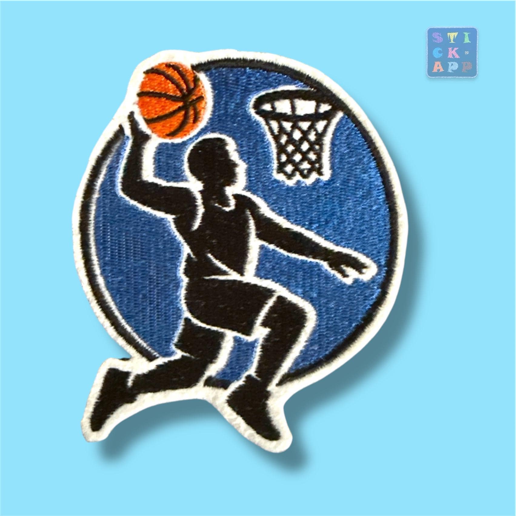 Basketballer Stickapplikation Mit Wunschname - 8/10 12 cm Auch Als Klettie Weitere Sportarten Im Shop Oder Auf Wunsch von StickApp