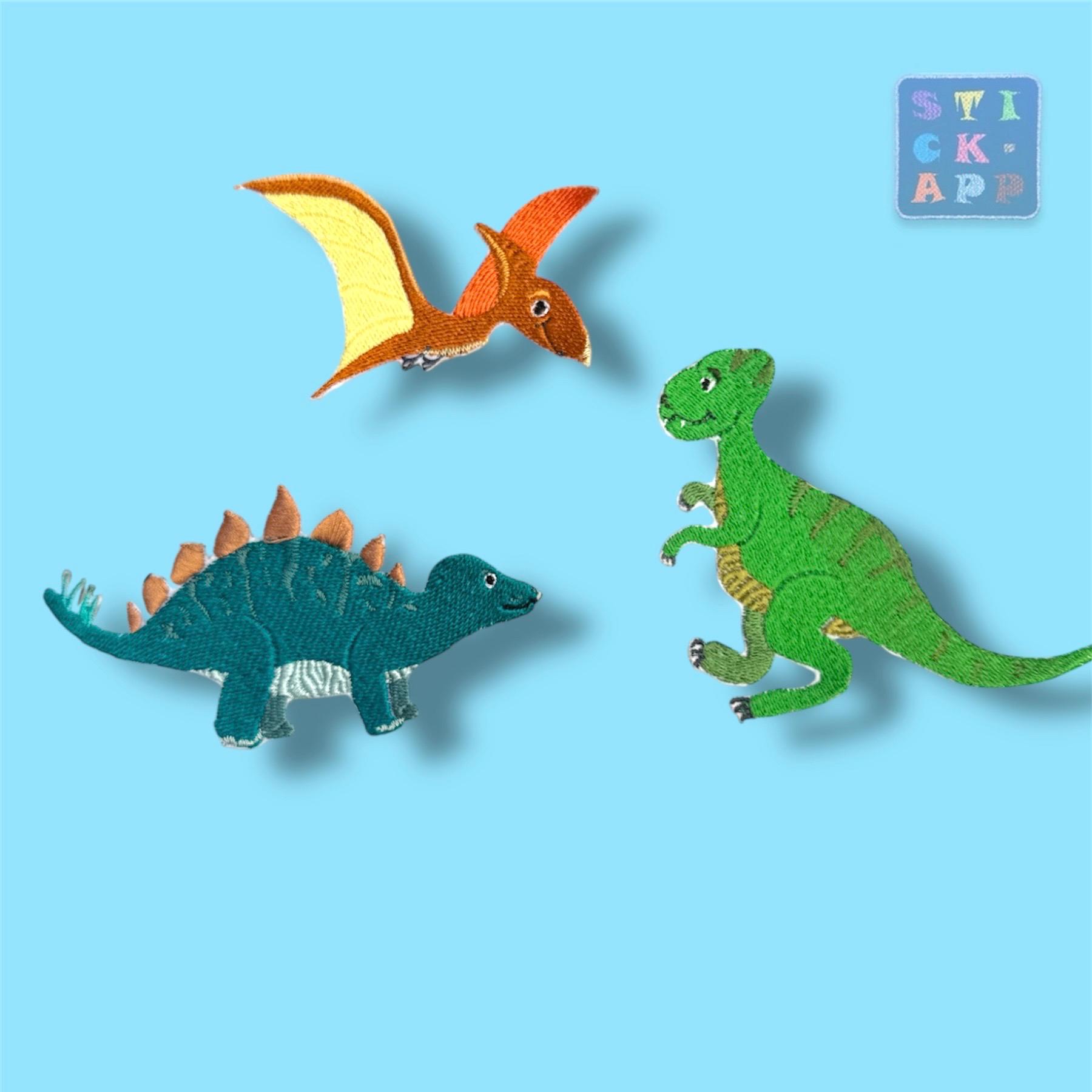 Dinosaurier-Stickapplikationen - T-Rex, Flugsaurier, Stegosaurus Einzeln Oder Im Set Wunschfarben & Größen Möglich Dinosaurier-Stickapplikationen - T-Rex, Flugsaurier, Stegosaurus Einzeln Oder Im Set Wunschfarben & Größen Möglich von StickApp