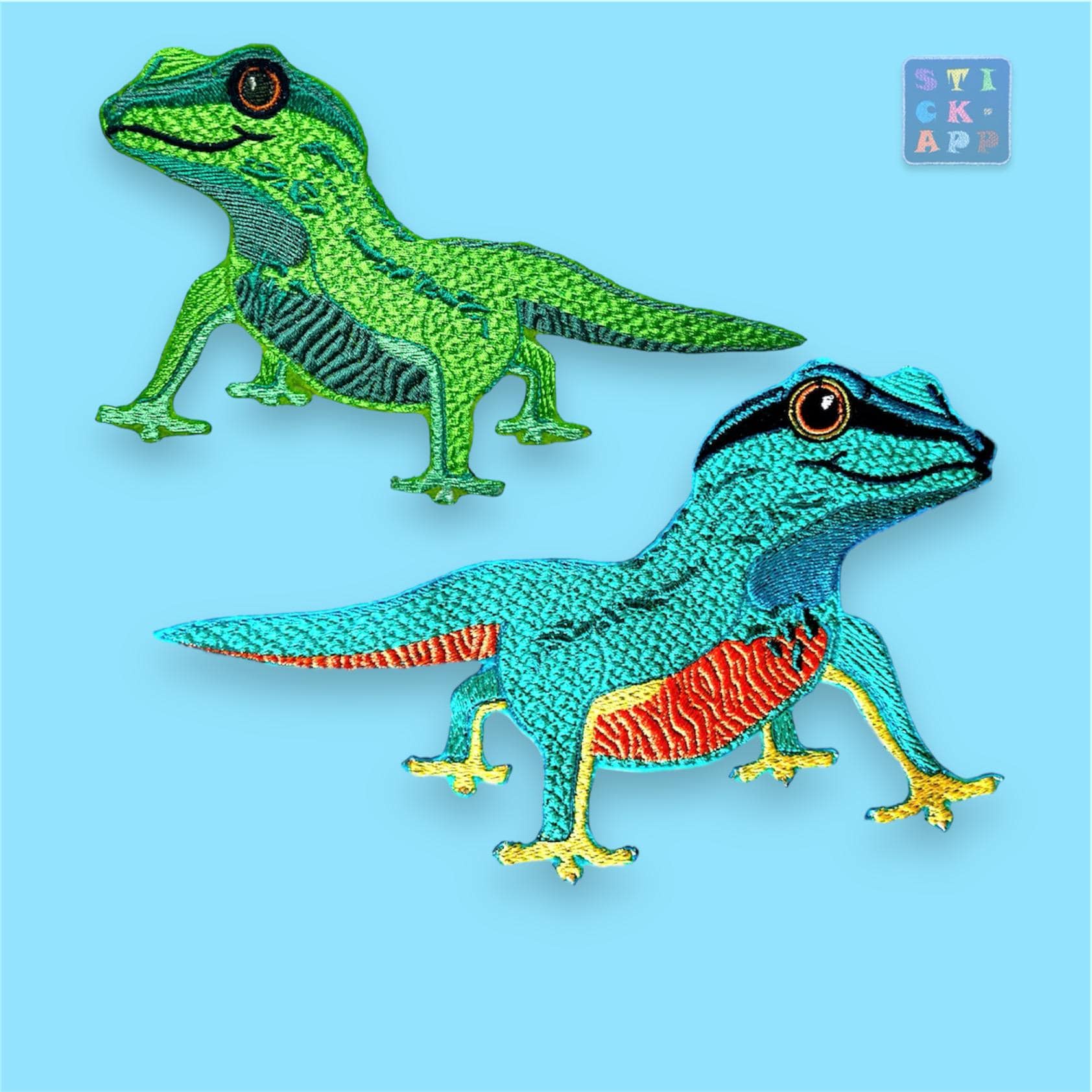 Gecko, Echse Als Große Stickapplikation - 3 Größen Aufnäher in Wunschfarben Für Kleidung, Rucksack, Schultüte & Co Gecko, Echse Als Große Stickapplikation - 3 Größen Aufnäher in Wunschfarben Für Kleidung, Rucksack, Schultüte & Co von StickApp