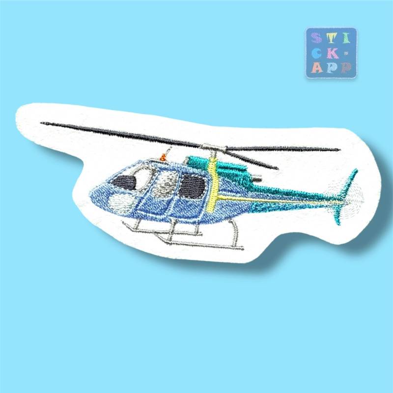 Helikopter/Hubschrauber - Stickapplikation in Wunschfarben Helikopter/Hubschrauber - Stickapplikation in Wunschfarben von StickApp