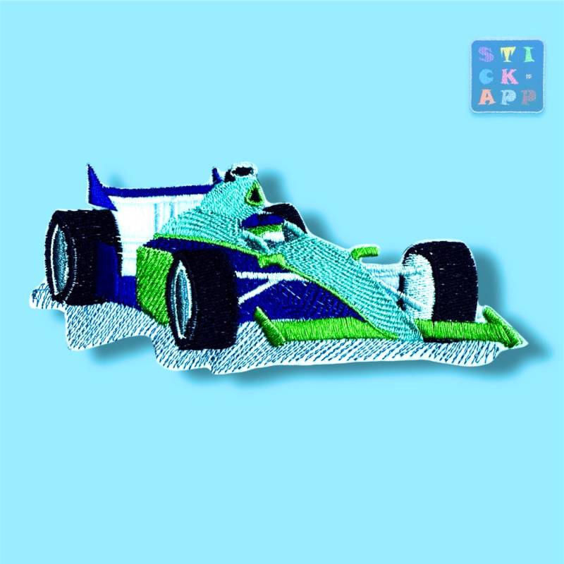 Rennwagen Applikation - Cooler Aufnäher Für Motorsport-Fans, Personalisierbar, 10-15 cm, Wunschfarben von StickApp