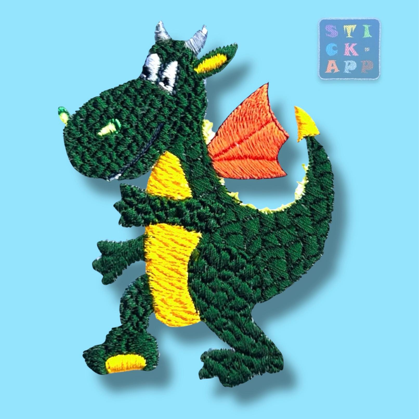 Talino - Frecher Drache Als Stickapplikation | Ca. 11 cm/13 cm in Wunschfarben Talino - Frecher Drache Als Stickapplikation | Ca. 11 cm/13 cm in Wunschfarben von StickApp
