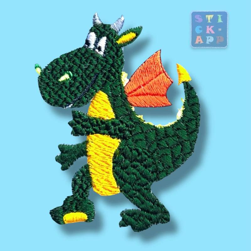 Talino - Frecher Drache Als Stickapplikation | Ca. 11 cm/13 cm in Wunschfarben Talino - Frecher Drache Als Stickapplikation | Ca. 11 cm/13 cm in Wunschfarben von StickApp