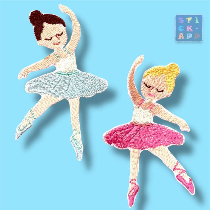 Tanzende Ballerina - Stickapplikation Zum Aufnähen Oder Aufbügeln in Wunschfarbe von StickApp