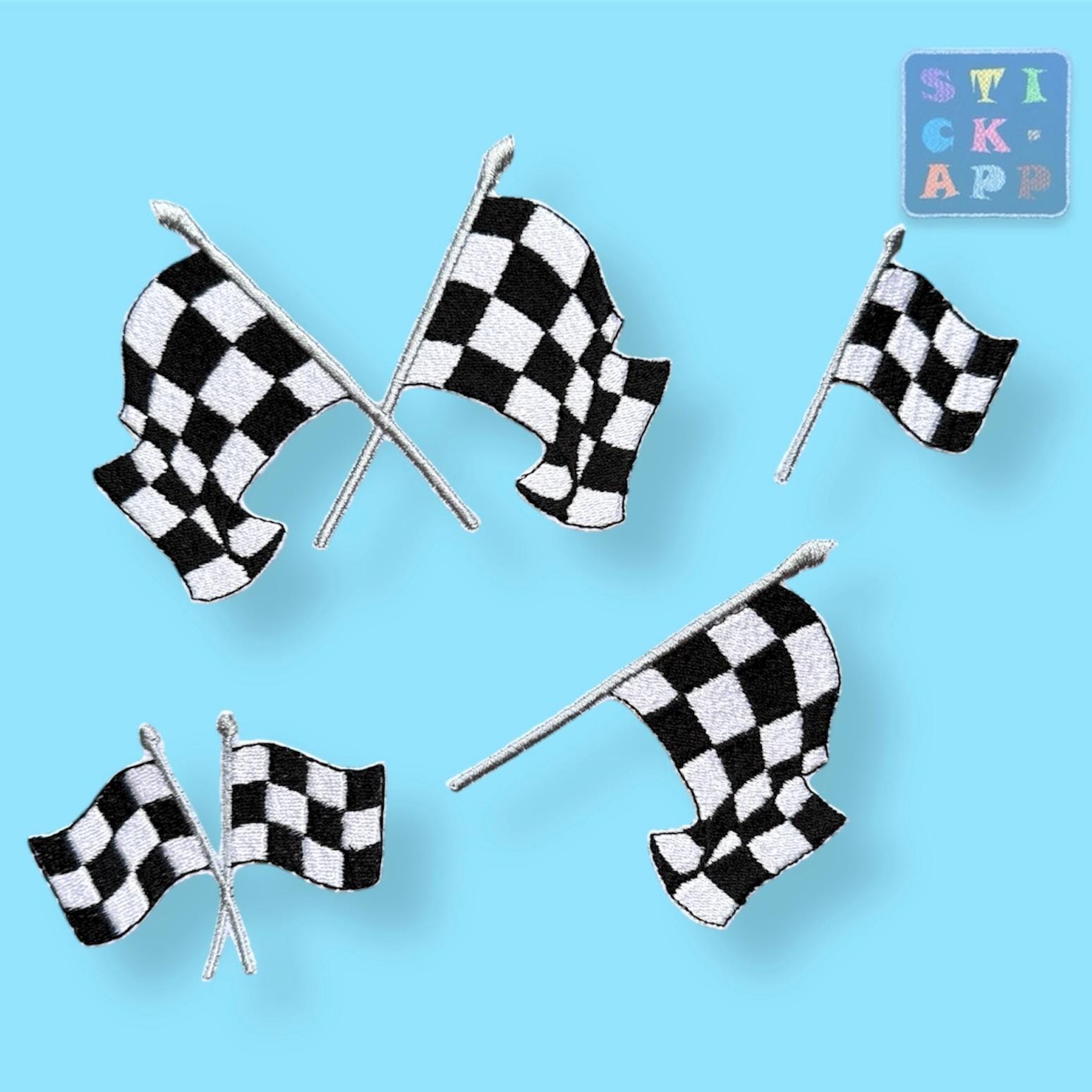 Zielflagge - Stickapplikation in Verschiedenen Größen & Varianten | Einzeln Oder Doppelt Zielflagge - Stickapplikation in Verschiedenen Größen & Varianten | Einzeln Oder Doppelt von StickApp