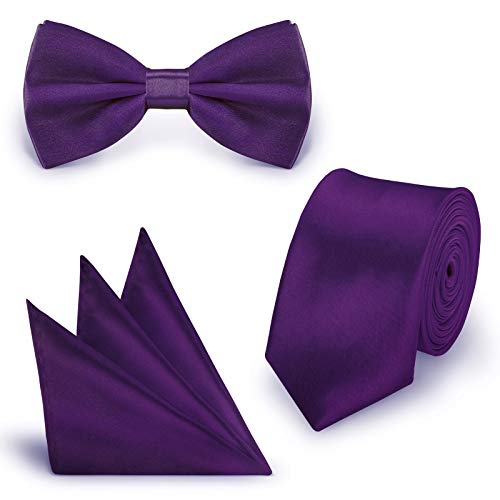 StickandShine Inh. Christian Müller 3 in 1 SET hochwertige Satin Polyester Krawatte Fliege Einstecktuch Aubergine StickandShine Inh. Christian Müller 3 in 1 SET hochwertige Satin Polyester Krawatte Fliege Einstecktuch Aubergine von StickandShine Inh. Christian Müller