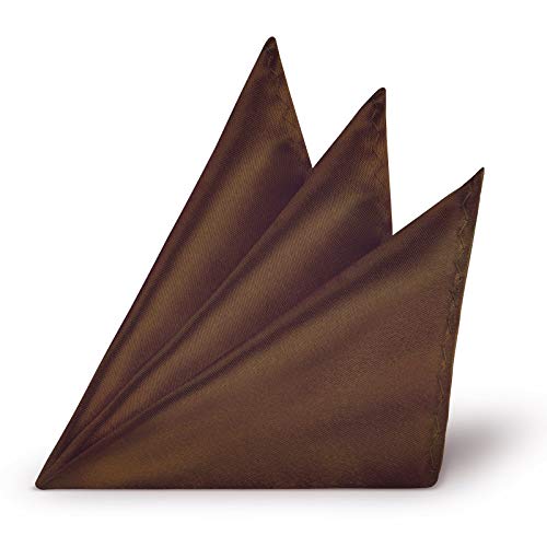 StickandShine Einstecktuch Braun einfarbig uni aus Polyester Ränder genäht 22 x 22 cm von StickandShine
