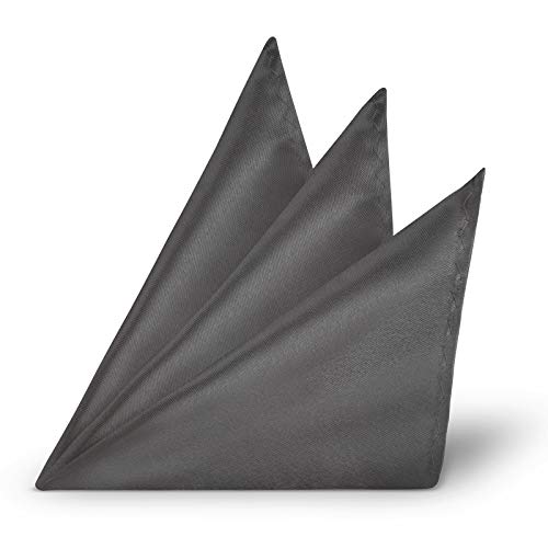 StickandShine Einstecktuch Dunkelgrau einfarbig uni aus Polyester Ränder genäht 22 x 22 cm von StickandShine