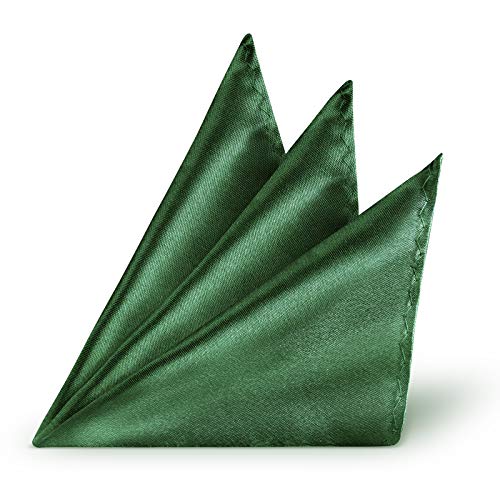 StickandShine Einstecktuch Dunkelgrün einfarbig uni aus Polyester Ränder genäht 22 x 22 cm von StickandShine