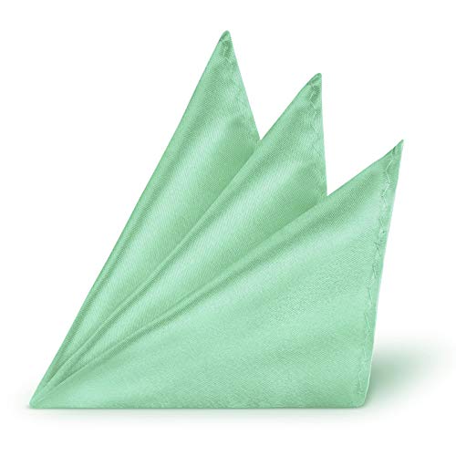 StickandShine Einstecktuch Mint einfarbig uni aus Polyester Ränder genäht 22 x 22 cm von StickandShine