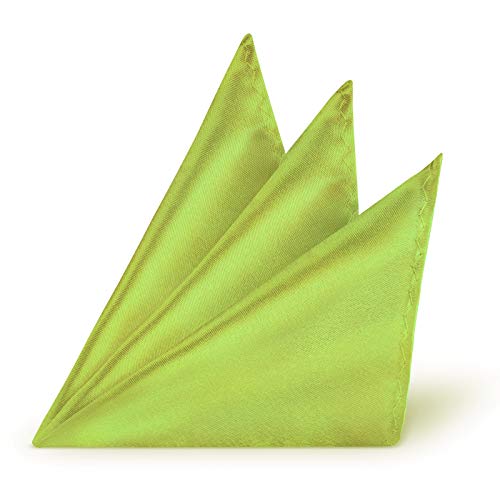 StickandShine Einstecktuch Moosgrün einfarbig uni aus Polyester Ränder genäht 22 x 22 cm von StickandShine