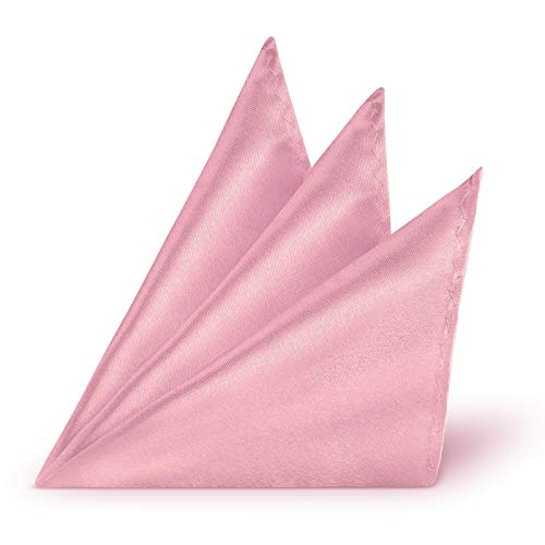 StickandShine Einstecktuch Rosa einfarbig uni aus Polyester Ränder genäht 22 x 22 cm von StickandShine