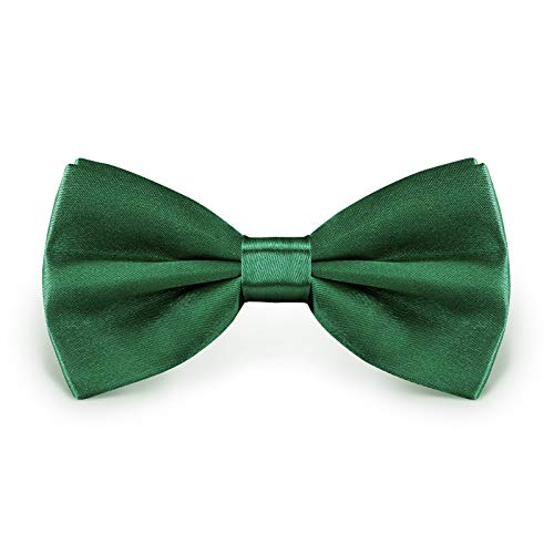 StickandShine hochwertige Satin Polyester Fliege Dunkelgrün Größe verstellbar 12 cm von StickandShine