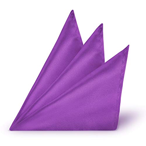 hochwertiges Satin Polyester Einstecktuch Lila Ränder genäht 22 x 22 cm von StickandShine
