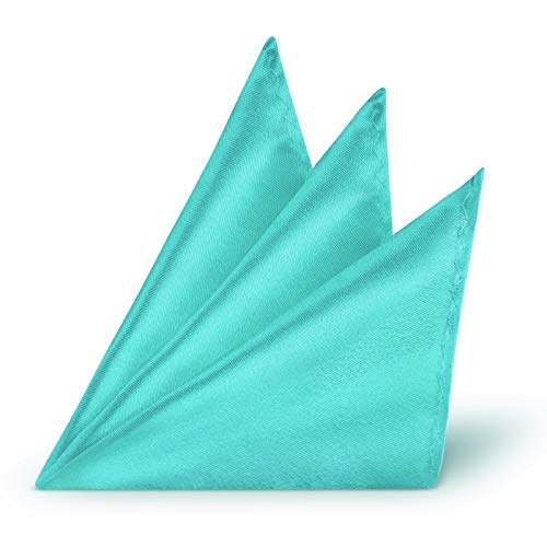 StickandShine hochwertiges Satin Polyester Einstecktuch Türkis Ränder genäht 22 x 22 cm StickandShine hochwertiges Satin Polyester Einstecktuch Türkis Ränder genäht 22 x 22 cm von StickandShine