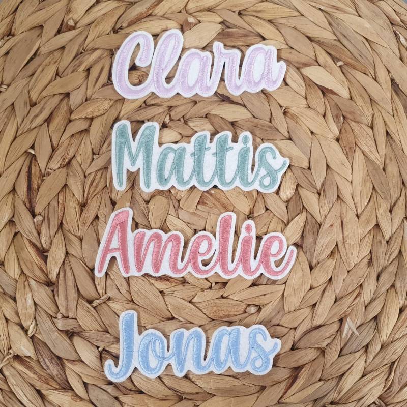 Stickerei Name - Abc 1 Groß 4cm Gestickt Applikation Schultüte Einschulung Stickapplikation Buchstaben Wunschname Namen Aufnäher von Stickdas