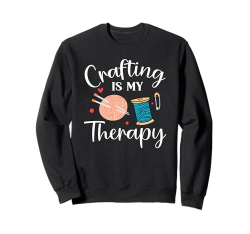 Handarbeit ist meine Therapie Wolle Stricknadeln Basteln Sweatshirt Handarbeit ist meine Therapie Wolle Stricknadeln Basteln Sweatshirt von Sticken Nähen Stricken Häkeln Lustiger Spruch