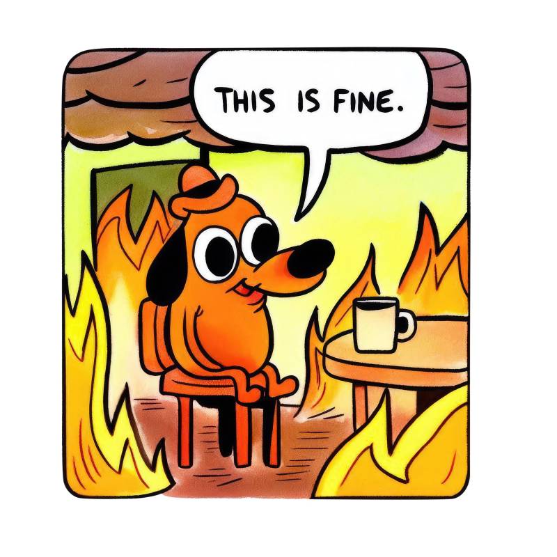 Lustiges Zitat This Is Fine Bügelbild Dtf Druck Witziger Spruch Für T Shirt Hoodie Tasche Geschenkidee Waschfest Langlebig von StickerArtStudioONE