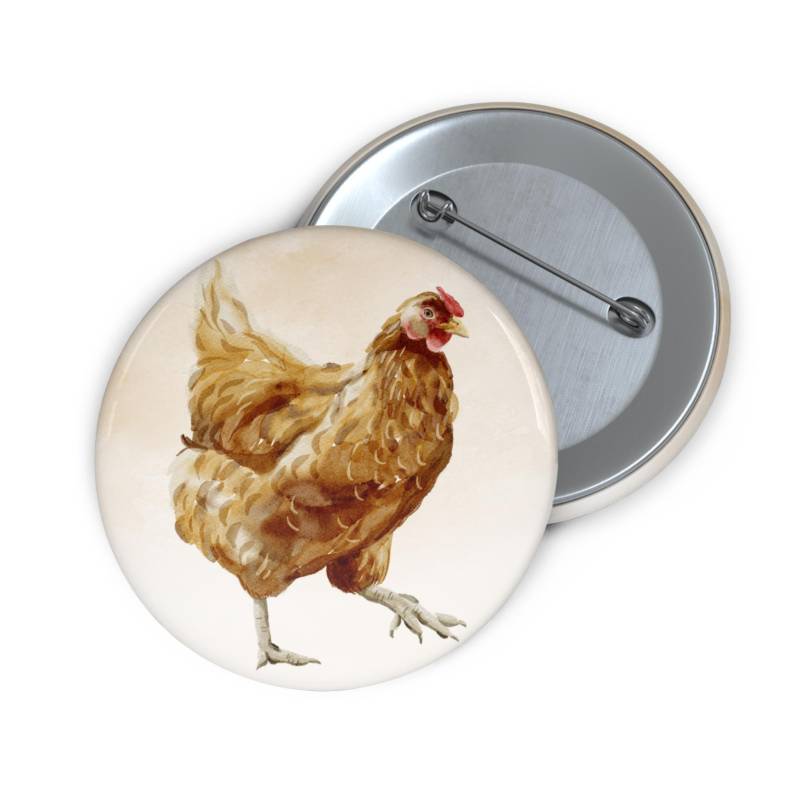 Huhn Pin Button, Lustiges Abzeichen, Henne Farm Tier Knopf, Rustikaler Landhauscharme, Einzigartiges Kleines Geschenk, 3 Größen Erhältlich von StickerMoodCo