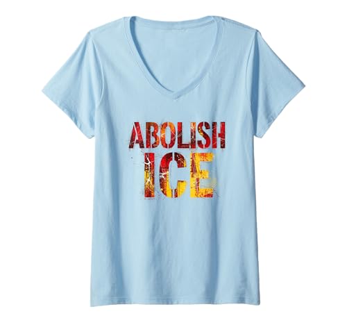 Damen Abolish Ice | Politischer Protest Slogan - Grunge T-Shirt mit V-Ausschnitt Damen Abolish Ice | Politischer Protest Slogan - Grunge T-Shirt mit V-Ausschnitt von StickerPolitics