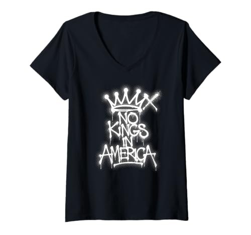 Damen No Kings USA | Graffiti-Protest — Urban T-Shirt mit V-Ausschnitt Damen No Kings USA | Graffiti-Protest — Urban T-Shirt mit V-Ausschnitt von StickerPolitics