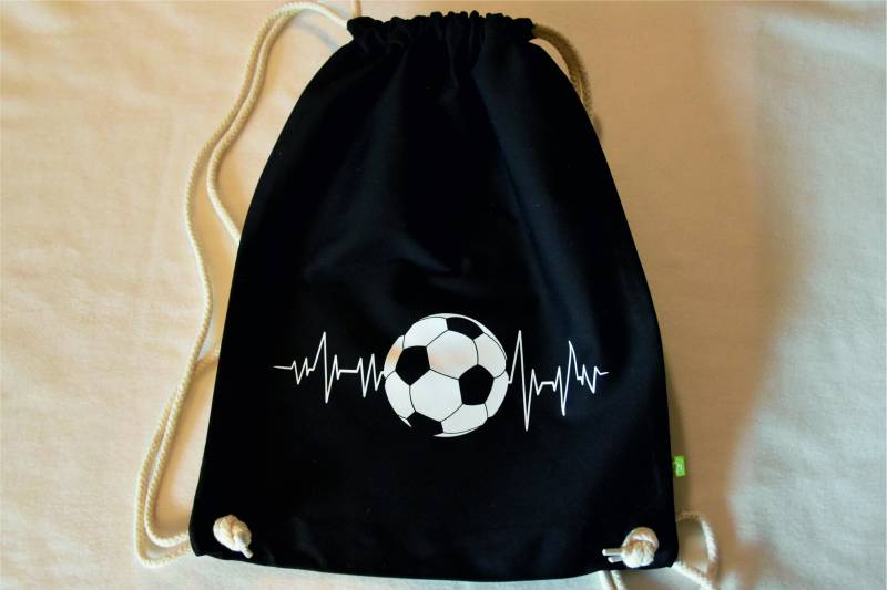 Turnbeutel Aus Bio-Baumwolle Mit Fußball-Motiv von StickereiMATHILDA