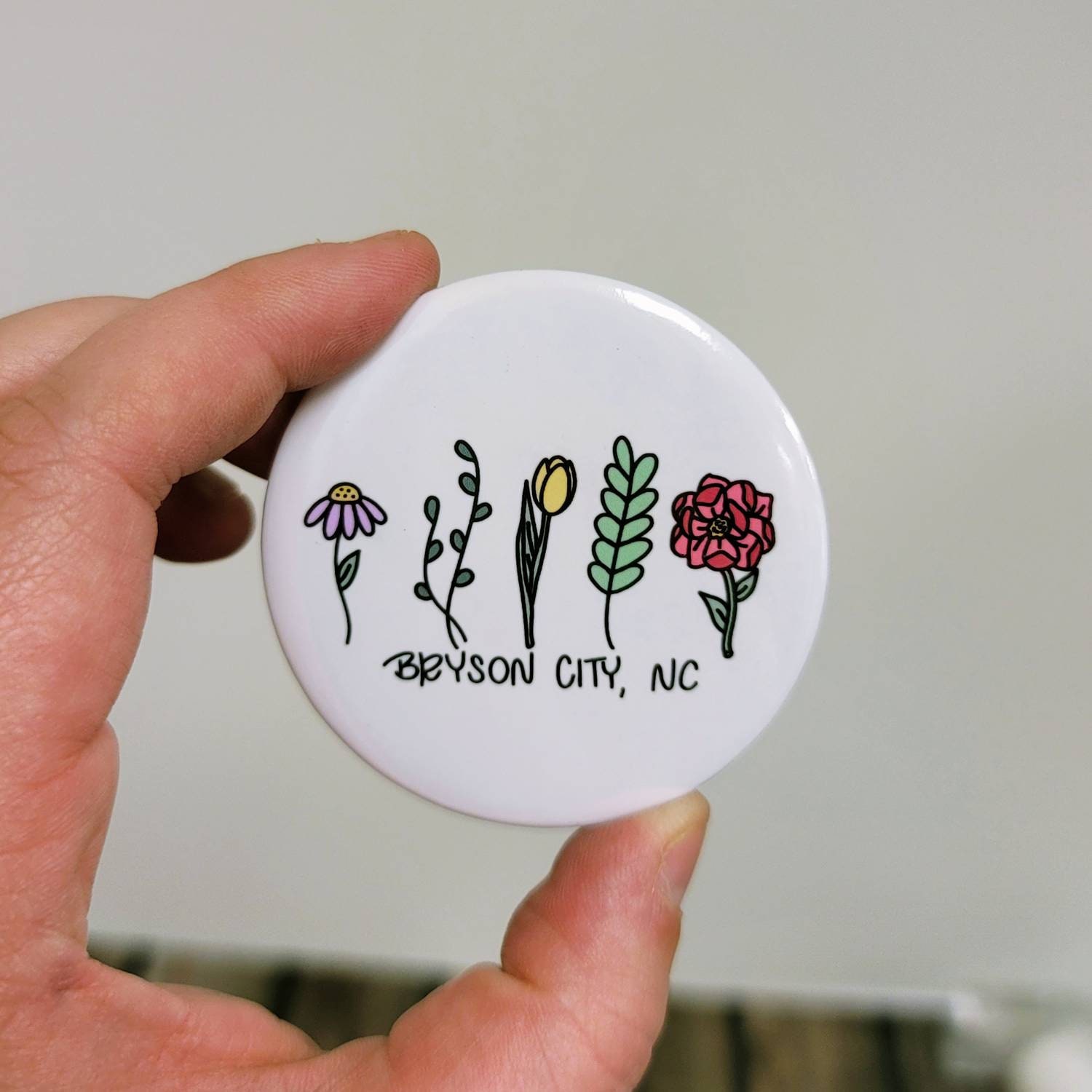 Floral Bryson City Nc 2, 25 in Knopf Pin/Layla Blühte Stickersandmorebylb von StickersandMorebyLB