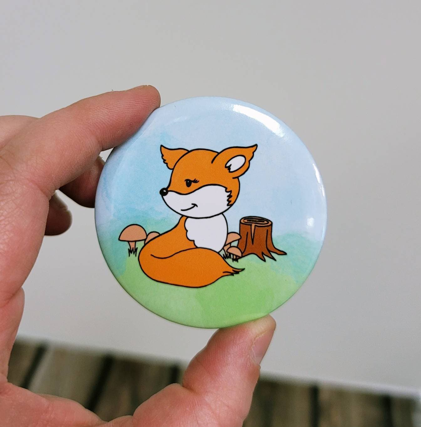 Wald Fuchs 2, 25 in Knopf Pin/Layla Blüten Stickersandmorebylb von StickersandMorebyLB