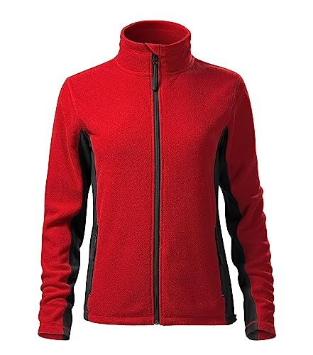 Stickerworld24 Frosty 528 Fleece Damen Outdoor Jacke Fleecejacke Damen Leichte Übergangsjacke Frühling Herbst Farbe Rot, Größe 2XL von Stickerworld24