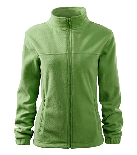 Stickerworld24 Jacket 504 Fleece Damen Fleecejacke Damen Lang Leichte Jacke Übergangsjacke Frühling Herbst Größe XS, Farbe Erbsengrün von Stickerworld24