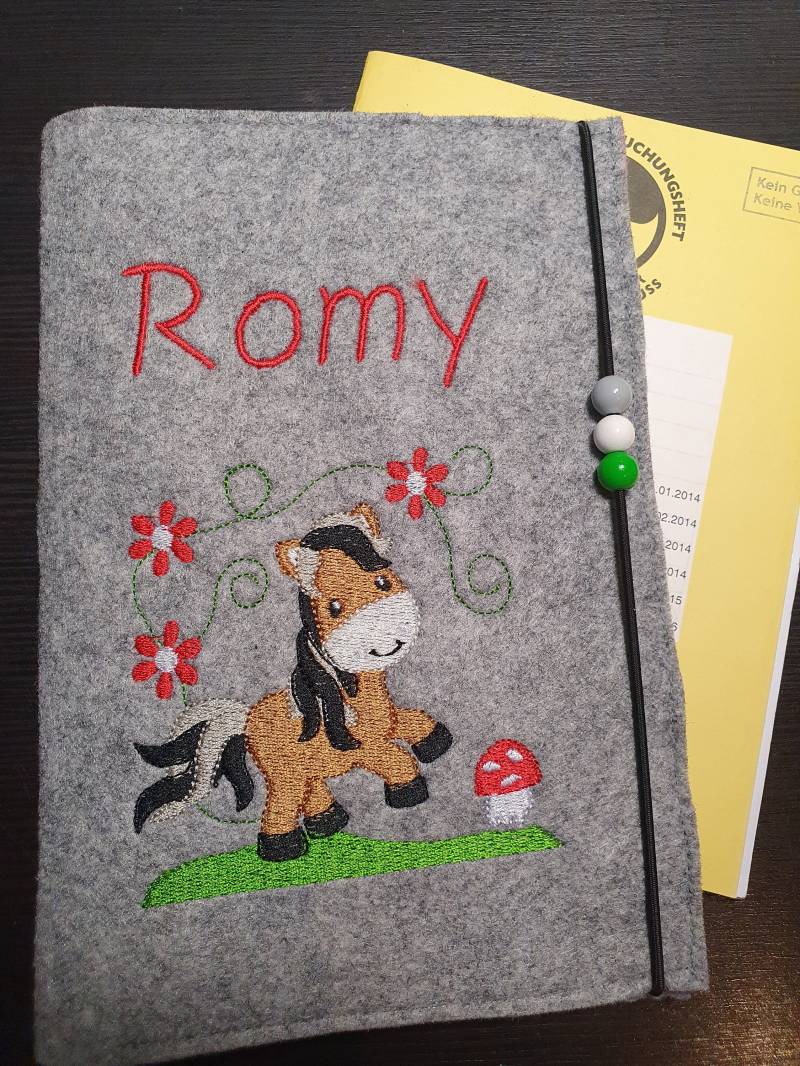 U-Heft Hülle Aus Filz. Pony, Pferd von Sticklicht