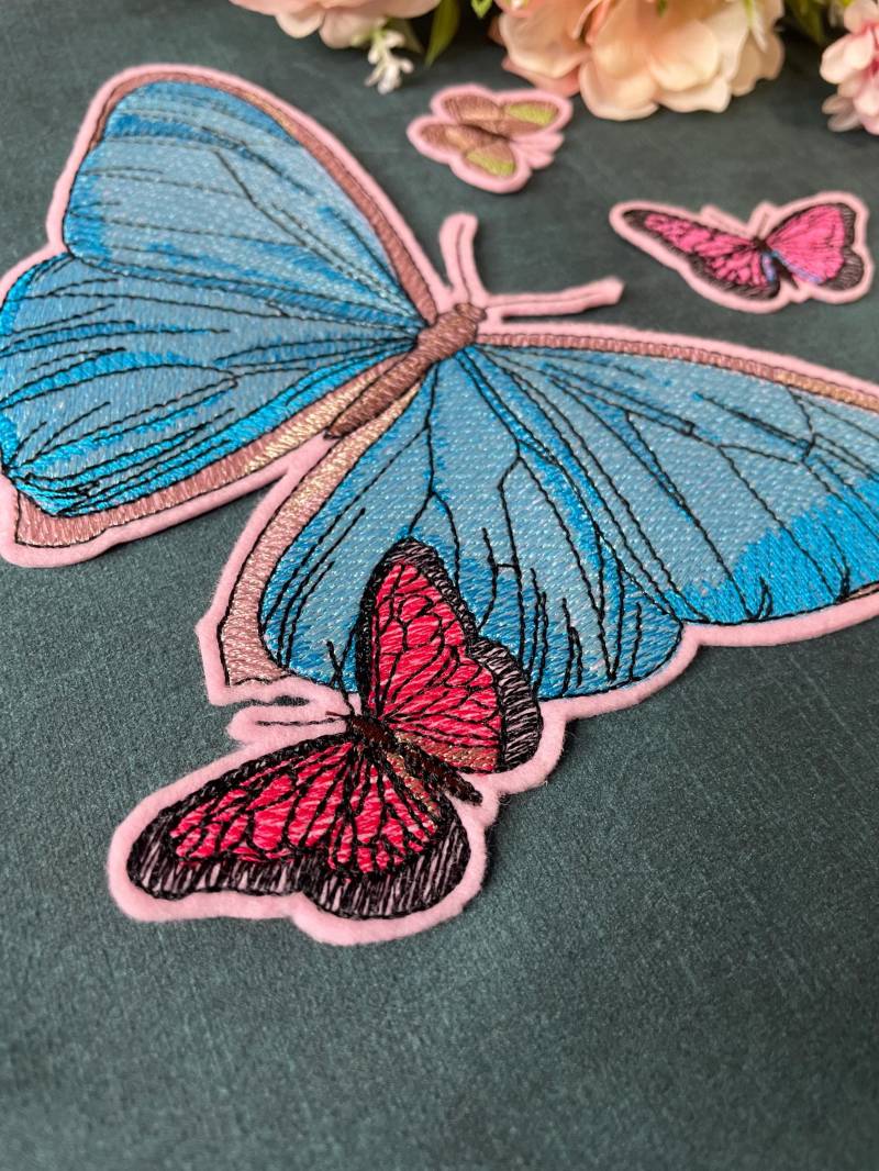 Patch Schmetterlinge Set von StickmanufakturDE