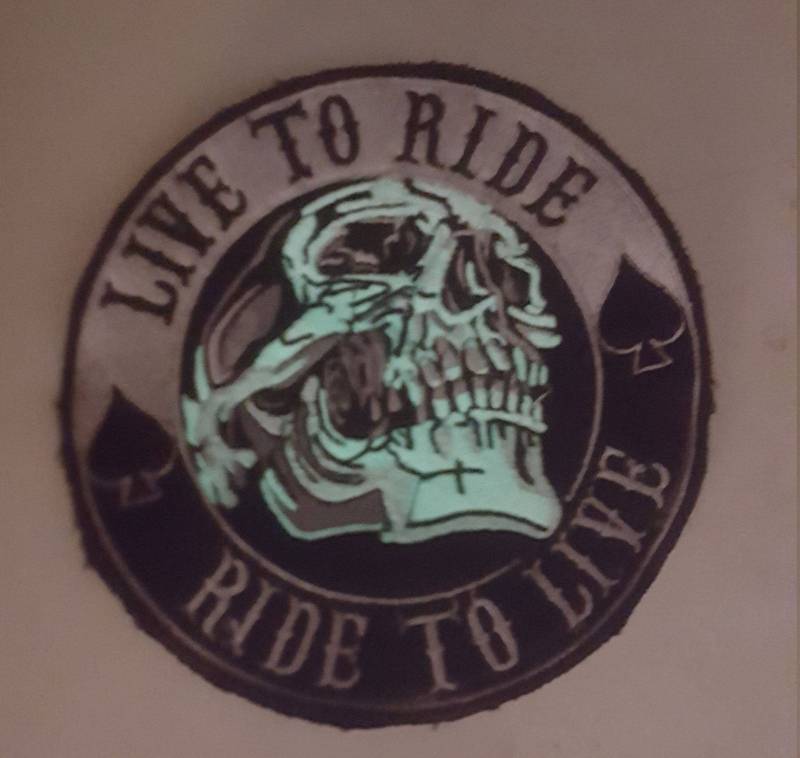 Live To Ride Skull Leucht Patch Aufnäher Biker Chopper Motorrad Rocker Harley von SticksalonFuchsDE