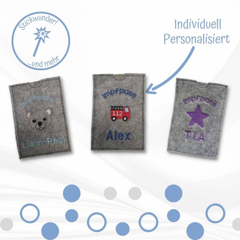 Personalisierte Impfpasshülle Aus Filz , Impfpass, Schutzhülle Personalisierte Impfpasshülle Aus Filz , Impfpass, Schutzhülle von StickwunderShop