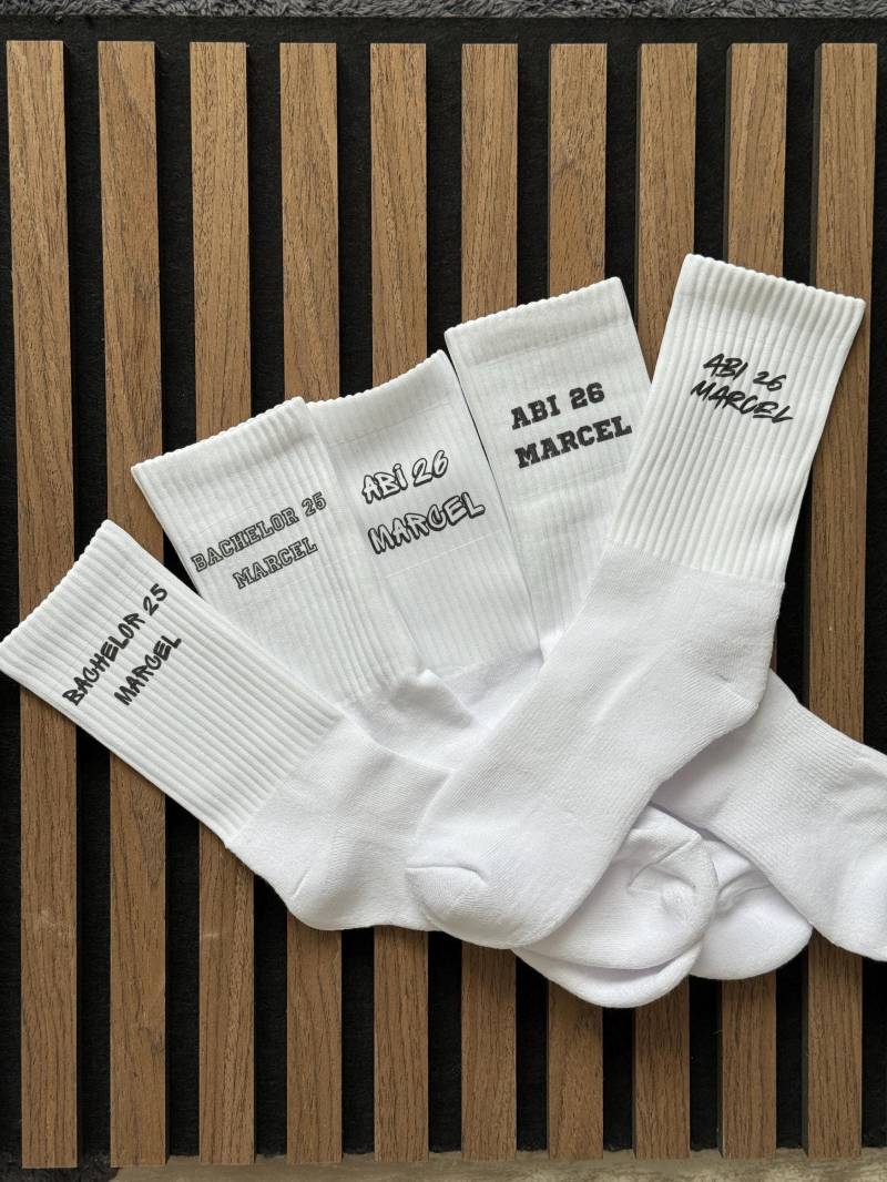 Abi/Bachelor Master Abschluss Tennissocken Individualisierbar von StickyMemes030