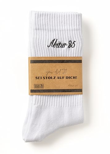 StickyMemes030 Abitur 25 Socken/Abi 25 Socken Tennissocken Größe 38-46 von StickyMemes030