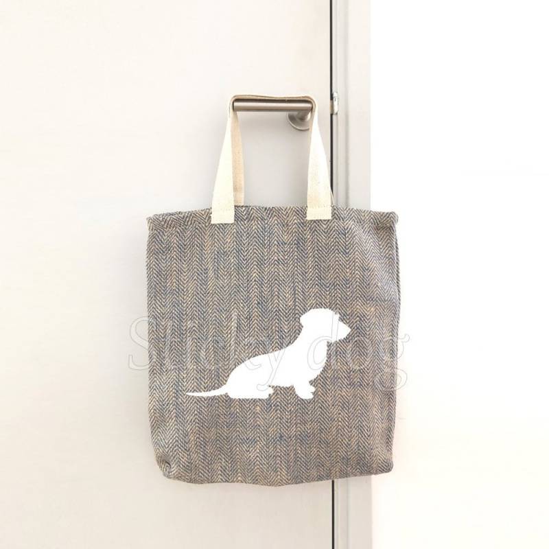 Canvas/Jute Tasche Rauhaardackel - Dackel Hund Silhouette Canvas/Jute Tasche Rauhaardackel - Dackel Hund Silhouette von Stickydog