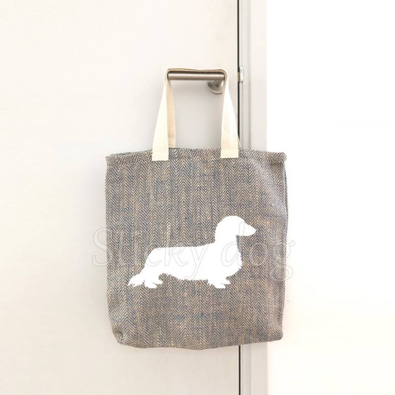 Canvas/Jutetasche Langhaardackel - Dackel Hundesilhouette Canvas/Jutetasche Langhaardackel - Dackel Hundesilhouette von Stickydog