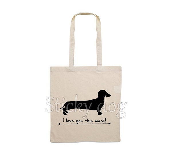 Canvas Hundetasche Glatthaariger Dackelhund - Dackel Hundesilhouette Canvas Hundetasche Glatthaariger Dackelhund - Dackel Hundesilhouette von Stickydog
