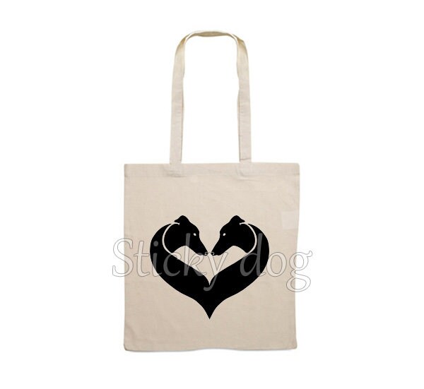 Canvas Hundetasche Greyhound Herz Silhouette Canvas Hundetasche Greyhound Herz Silhouette von Stickydog