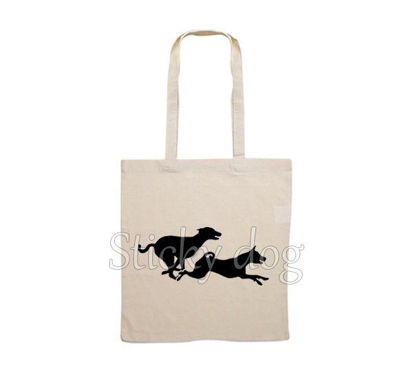 Canvas Tasche Basenji Hundesilhouette von Stickydog