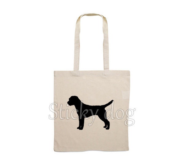 Canvas Tasche Border Terrier Hundesilhouette Canvas Tasche Border Terrier Hundesilhouette von Stickydog