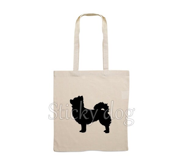 Canvas Tasche Langhaarige Chihuahua Hundesilhouette Canvas Tasche Langhaarige Chihuahua Hundesilhouette von Stickydog