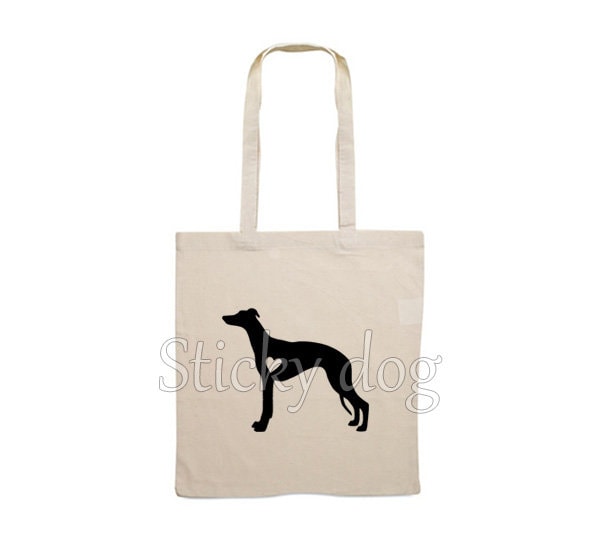 Canvas Tasche Whippet Hunde Silhouette Canvas Tasche Whippet Hunde Silhouette von Stickydog